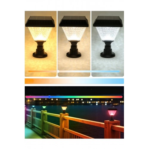 40w Set üstü RGB-Günışığı Beyaz Renk Ledli Ayarlanabilir Solar Güneş Enerjili Bahçe Lambası 1 adet